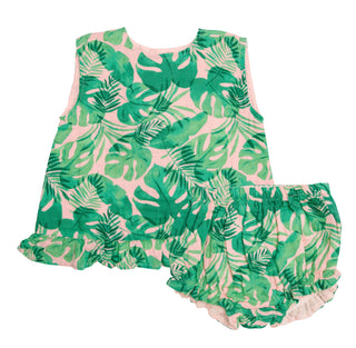 Angel Dear Tropical Leaves Ruffle Top & Bloomer Set, Angel Dear, angel Dear, Angel dear Spring 2021, Angel Dear Tropical Leaves, Angel Dear Tropical Leaves Ruffle Top & Bloomer Set, CM22, Inf