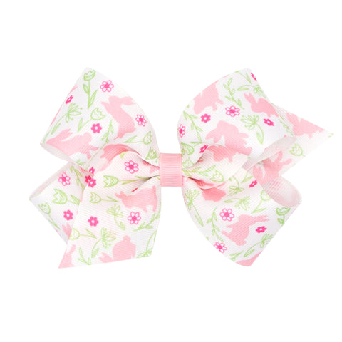 King Printed Easter Hair Bow on Clippie - Spring, Wee Ones, Alligator Clip, Alligator Clip Hair Bow, Clippie, Clippie Hair Bow, CM22, Easter, Easter Hair Bow, Hair Bow, Hair Bow on Clippie, H