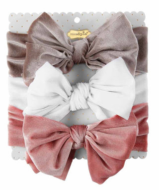 Velvet Headband 3pc Set - Grey, Mud Pie, Grey Velvet Bow Headband, JAN23, Mauve Velvet Bow Headband, Mud Pie, Mud Pie Grey Velvet Headband 3pc Set, Mud Pie Headband, Mud Pie Velvet Headband, 