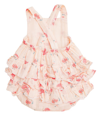 Angel Dear Flamingo Muslin Ruffle Sunsuit, Angel Dear, angel Dear, Angel Dear Bubble, Angel Dear Bubble Romper, Angel Dear Flamingo, Angel Dear Flamingo Ruffle Sunsuit, Angel Dear Ruffle Bubb