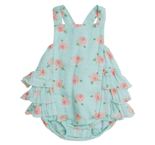 Angel Dear Petite Rose Muslin Ruffle Sunsuit, Angel Dear, angel Dear, Angel Dear Bubble, Angel Dear Bubble Romper, Angel Dear Petite Rose, Angel Dear Petite Rose Muslin, Angel Dear Petite Ros