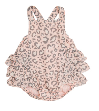 Angel Dear Pink Leopard Muslin Ruffle Sunsuit, Angel Dear, angel Dear, Angel Dear Bubble, Angel Dear Bubble Romper, Angel Dear Pink Leopard, Angel Dear Pink Leopard Muslin Ruffle Sunsuit, Ang