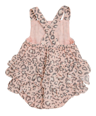 Angel Dear Pink Leopard Muslin Ruffle Sunsuit, Angel Dear, angel Dear, Angel Dear Bubble, Angel Dear Bubble Romper, Angel Dear Pink Leopard, Angel Dear Pink Leopard Muslin Ruffle Sunsuit, Ang
