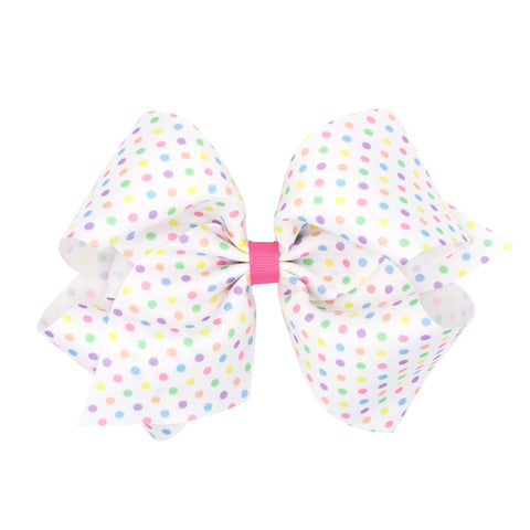 King Printed Easter Hair Bow on Clippie - Dot, Wee Ones, Alligator Clip, Alligator Clip Hair Bow, Clippie, Clippie Hair Bow, Easter, Easter Hair Bow, Hair Bow, Hair Bow on Clippie, Hair Bows,