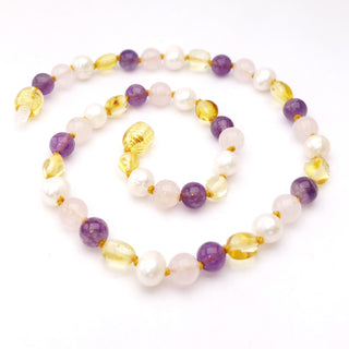 Amber Goose Gemstone & Amber Necklace - Duchess, Momma Goose, Amber Beads, Amber Goose Duchess Gemstone & Amber Necklace, Amber Goose Gemstone & Amber Necklace, Amber Goose Gemstone & Amber N