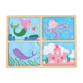 Mud Pie Wooden 4 in 1 Puzzle - Nautical, Mud Pie, cf-type-toys, cf-vendor-mud-pie, Garden, Mud Pie, Mud Pie Puzzle, Mud Pie Toys, Mud Pie Wooden 4 in 1 Puzzle, Puzzle, Puzzles, Toy, Toys, Tra