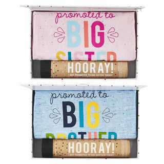 Mud Pie Promoted Sibling Set, Mud Pie, Big Brother, Big Brother Shirt, Big Sister, Big Sister Tee, cf-type-shirts-&-tops, cf-vendor-mud-pie, JAN23, Mud Pie, Mud Pie Sibling, Promoted to Big B