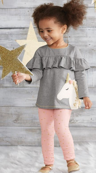 Mud Pie Unicorn Tunic & Legging Set, Mud Pie, 2pc Putfit, Black Friday, Cyber Monday, Els PW 5060, Els PW 8258, End of Year, End of Year Sale, JAN23, Mud Pie, Mud Pie Unicorn, Mud Pie Unicorn