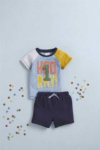 Mud Pie Birthday Boy 2pc Outfit - Hooray 1, Mud Pie, 1st Birthday, Birthday, Birthday Boy, Birthday Boy Shirt, Birthday Shirt, Boys Shirt, cf-size-12-18-months, cf-type-short-sleeve-tee, cf-v