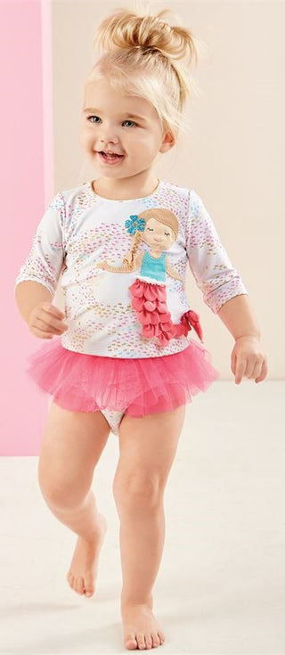 Mermaid Rash Guard 2pc Swimsuit, Mud Pie, 2pc Rashguard, Bathing Suit, Bikini, cf-size-3-6-months, cf-size-9-12-months, cf-type-swimsuit, cf-vendor-mud-pie, CM22, Cyber Monday, Els PW 5060, E