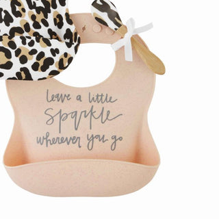 Mud Pie Silicone Bib & Spoon Set, Mud Pie, Baby Gift, Baby Shower, cf-type-bib, cf-vendor-mud-pie, CM22, EB Baby, JAN23, Leopard, Mud Pie, Mud Pie Bib, Mud Pie Leopard Mud Pie Silicone Bib & 
