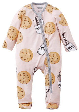 Mud Pie Pink Cookie Sleeper w/Zipper, Mud Pie, CM22, Cookie Footie, Cookie Sleeper w/Zipper, Cookies, Footie with Zipper, JAN23, Mud Pie Footie, Mud Pie Pink Cookie, Mud Pie Pink Cookie Sleep