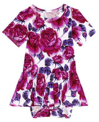 Posh Peanut Violet S/S Twirl Skirt Bodysuit, Posh Peanut, Baby, Infant, Posh PEanut, Posh Peanut S/S Twirl Skirt Bodysuit, Posh Peanut Short Sleeve Twirl Skirt Bodysuit, Posh Peanut Violet, P