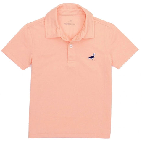Properly Tied LD Canal Polo in Melon, Properly Tied, Canal Polo, cf-size-7, cf-size-ys-8-9, cf-type-shirts-&-tops, cf-vendor-properly-tied, CM22, LD Canal Polo, Little Ducklings, Melon, Polo,