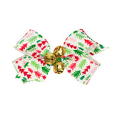 Mini Holiday Print Grosgrain Bow with Bells on Clippie, Wee Ones, All Things Holiday, Alligator Clip, Alligator Clip Hair Bow, cf-type-hair-bow, cf-vendor-wee-ones, Christmas Bow, Christmas H