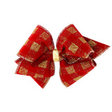 Mini King Glitter and Sparkle Hair Bow on Clippie, Wee Ones, All Things Holiday, Alligator Clip, Alligator Clip Hair Bow, cf-type-hair-bow, cf-vendor-wee-ones, Christmas, Christmas Bow, Chris
