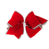 Mini King Glitter and Sparkle Hair Bow on Clippie, Wee Ones, All Things Holiday, Alligator Clip, Alligator Clip Hair Bow, cf-type-hair-bow, cf-vendor-wee-ones, Christmas, Christmas Bow, Chris