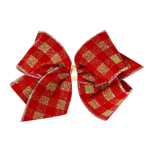 King Glitter and Sparkle Hair Bow on Clippie, Wee Ones, All Things Holiday, Alligator Clip, Alligator Clip Hair Bow, cf-type-hair-bow, cf-vendor-wee-ones, Christmas, Christmas Bow, Christmas 