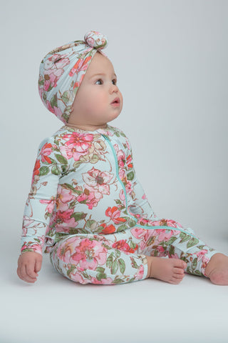 Angel Dear Woodland Rose Ruffle Front Romper with Zipper, Angel Dear, angel Dear, Angel Dear Bamboo Ruffle Front Romper with Zipper, Angel Dear Fall 2020, Angel Dear Floral, Angel Dear Ruffle