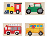Transportation Wooden Puzzle (4 Designs), Mud Pie, Bus Puzzle, CM22, Fire Truck Puzzle, Firetruck Puzzle, JAN23, Mud Pie, Mud Pie Firetruck Puzzle, Mud Pie Puzzle, Mud Pie School Bus Puzzle, 
