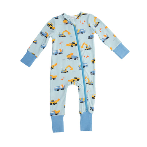 Angel Dear Construction 2 Way Zipper Romper, Angel Dear, angel Dear, Angel Dear 2 Way Zipper Romper, Angel Dear Construction, Angel Dear Fall 2021, Angel Dear Romper, CM22, infant romper, JAN