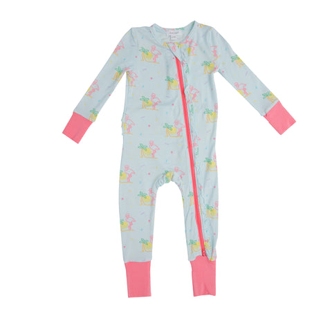 Angel Dear Neon Flamingo 2 Way Zipper Romper, Angel Dear, angel Dear, Angel Dear 2 Way Zipper Romper, Angel Dear Fall 2021, Angel Dear Neon Flamingo, Angel Dear Romper, CM22, infant romper, J