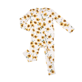 Angel Dear Sunflower Ditsy Ruffle Back 2 Way Zipper Romper, Angel Dear, Angel Dear, Angel Dear Romper, Angel Dear Ruffle Back 2 Way Zipper Romper, Angel Dear SS23, cf-size-3-6-months, cf-type