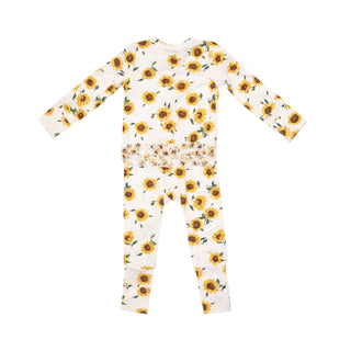 Angel Dear Sunflower Ditsy Ruffle Back 2 Way Zipper Romper, Angel Dear, Angel Dear, Angel Dear Romper, Angel Dear Ruffle Back 2 Way Zipper Romper, Angel Dear SS23, cf-size-3-6-months, cf-type