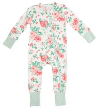 Angel Dear Rose Garden Bamboo Ruffle Front Zipper Romper, Angel Dear, Angel Dear, Angel Dear Romper, Angel Dear Rose Garden, Angel Dear Ruffle Front Zipper Romper, Angel dear Spring 2021, CM2