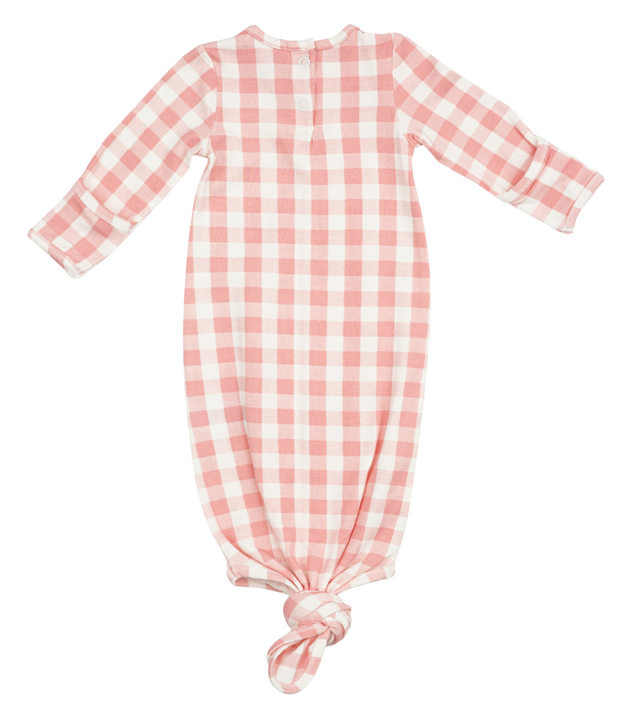 Angel Dear Pink Gingham Knotted Gown Basically Bows & Bowties