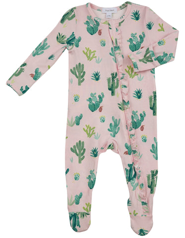 Angel Dear Cactus Pink Ruffle Footie with Zipper, Angel Dear, angel Dear, Angel Dear Bamboo Footie, Angel Dear Cactus, Angel Dear Cactus footie, Angel Dear Cactus Pink, Angel Dear Cactus Pink