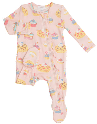Angel Dear Sweetie Pies Ruffle Footie with Zipper, Angel Dear, angel Dear, Angel Dear Bamboo Footie, Angel Dear Fall 2020, Angel Dear Footie with Zipper, Angel Dear Ruffle Footie with Zipper,