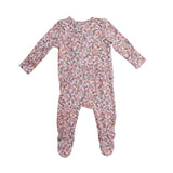 Angel Dear Vintage Calico Floral Pink Ruffle Front Zipper Footie, Angel Dear, angel Dear, Angel Dear Fall 2021, Angel Dear Flamingos Ruffle Front Zipper Footie, Angel dear Footie, Angel Dear 