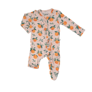 Angel Dear Orange Blossoms Ruffle Back 2 Way Zipper Footie, Angel Dear, angel Dear, Angel dear Footie, Angel Dear Ruffle Back 2 Way Zipper Footie, Angel Dear Ruffle Footie, Angel Dear SS23, A
