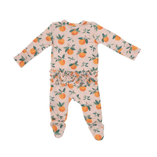 Angel Dear Orange Blossoms Ruffle Back 2 Way Zipper Footie, Angel Dear, angel Dear, Angel dear Footie, Angel Dear Ruffle Back 2 Way Zipper Footie, Angel Dear Ruffle Footie, Angel Dear SS23, A