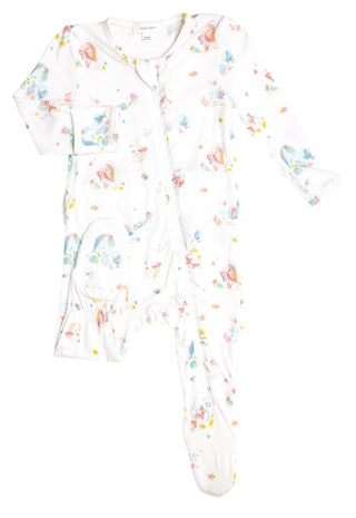 Angel Dear Iridescent Sea Creatures Bamboo Ruffle Front Footie with Zipper, Angel Dear, Angel Dear, Angel Dear Footie with Zipper, Angel Dear Iridescent Sea Creatures, Angel Dear Ruffle Front