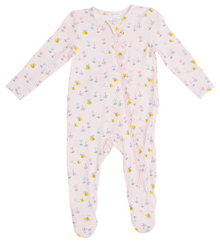 Angel Dear Little Bees Pink Bamboo Ruffle Front Footie with Zipper, Angel Dear, Angel Dear, Angel Dear Footie with Zipper, Angel Dear Little Bees, Angel Dear Ruffle Front Footie with Zipper, 