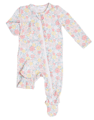 Angel Dear Sweet Ditsy Bamboo Ruffle Front Footie with Zipper, Angel Dear, Angel Dear, Angel Dear Footie with Zipper, Angel Dear Ruffle Front Footie with Zipper, Angel dear Spring 2021, Angel