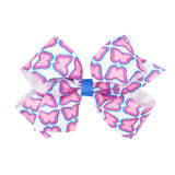 Butterfly California Dreamin' Print Hair Bow on Clippie, Wee Ones, Alligator Clip, Alligator Clip Hair Bow, Breast Cancer Awareness, Butterfly, California Dreamin' Print Hair Bow on Clippie, 