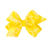 Yellow Tie Dye Ombre Print Sequin Hair Bow on Clippie, Wee Ones, Alligator Clip, Alligator Clip Hair Bow, cf-size-king, cf-type-hair-bow, cf-vendor-wee-ones, Clippie, Clippie Hair Bow, Hair B