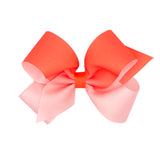 Living Coral Ombre Color-Block Print Hair Bow on Clippie, Wee Ones, Alligator Clip, Alligator Clip Hair Bow, cf-size-king, cf-size-medium, cf-size-mini, cf-type-hair-bow, cf-vendor-wee-ones, 