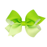 Green Ombre Color-Block Print Hair Bow on Clippie, Wee Ones, Alligator Clip, Alligator Clip Hair Bow, cf-size-king, cf-size-medium, cf-size-mini, cf-type-hair-bow, cf-vendor-wee-ones, Clippie