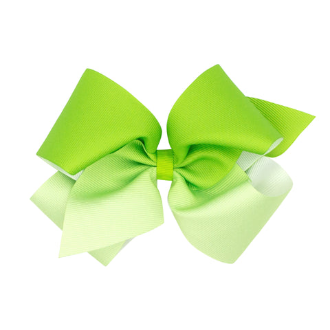 Green Ombre Color-Block Print Hair Bow on Clippie, Wee Ones, Alligator Clip, Alligator Clip Hair Bow, cf-size-king, cf-size-medium, cf-size-mini, cf-type-hair-bow, cf-vendor-wee-ones, Clippie