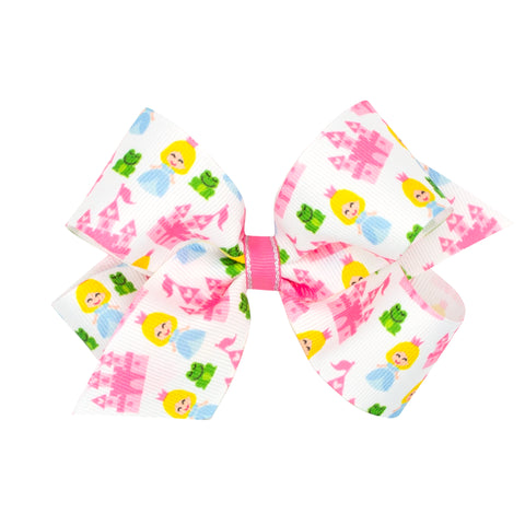 Castle Print Hair Bow on Clippie, Wee Ones, Alligator Clip, Alligator Clip Hair Bow, Castle Print Hair Bow, cf-size-king, cf-size-medium, cf-type-hair-bow, cf-vendor-wee-ones, Clippie, Clippi