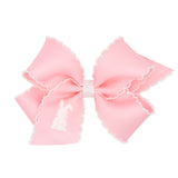 Moonstitch Embroidered Pink Easter Bunny Hair Bow on Clippie, Wee Ones, Alligator Clip, Alligator Clip Hair Bow, cf-size-king, cf-size-medium, cf-type-hair-bow, cf-vendor-wee-ones, Clippie, C