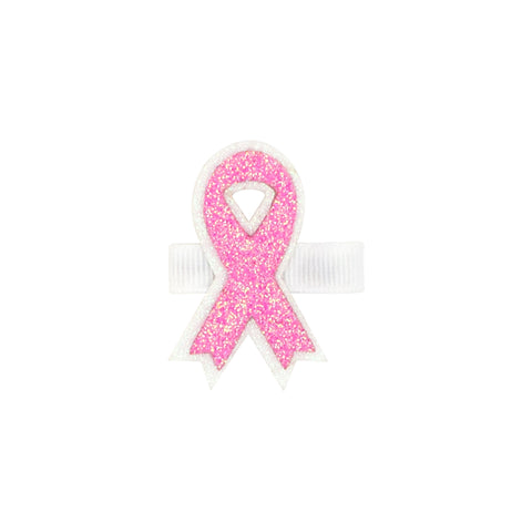 Glitter Pink Ribbon on Clippie, Wee Ones, Alligator Clip, Alligator Clip Hair Bow, Breast Cancer Awareness, cf-type-hair-bow, cf-vendor-wee-ones, Clippie, Clippie Hair Bow, CM22, Hair Bow, Ha