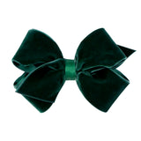Small Classic Velvet Hair Bow on Clippie, Wee Ones, All Things Holiday, cf-type-hair-bow, cf-vendor-wee-ones, Christmas Bow, Hair Bow, Holiday Hair Bow, Small Classic Velvet Hair Bow on Clipp