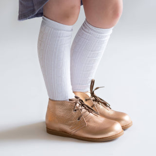 Little Stocking Co Knee High Socks - White, Little Stocking Co, Cable Knit Knee High, Cable Knit Knee High Socks, cf-size-4-6y, cf-size-6-18-months, cf-type-knee-high-socks, cf-vendor-little-