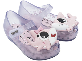 Mini Melissa Ultragirl Shark - Clear Glitter with Pink, Mini Melissa, Baby Shark, Baby Shark Shoe, Baby Shark Shoes, Els PW 5060, Girls Shoes, Glitter, Mini Melissa, Mini Melissa Baby Shark, 