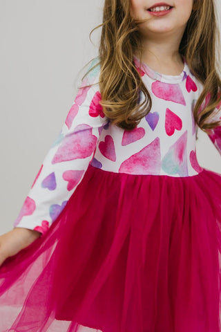 Mila & Rose Light Hearted L/S Tutu Dress, Mila & Rose, CM22, Light Hearted L/S Tutu Dress, Mila & Rose, Mila & Rose Tutu Dress, Mila and Rose, Rainbow, Rainbows, Tutu Dress, Valentines, Valen